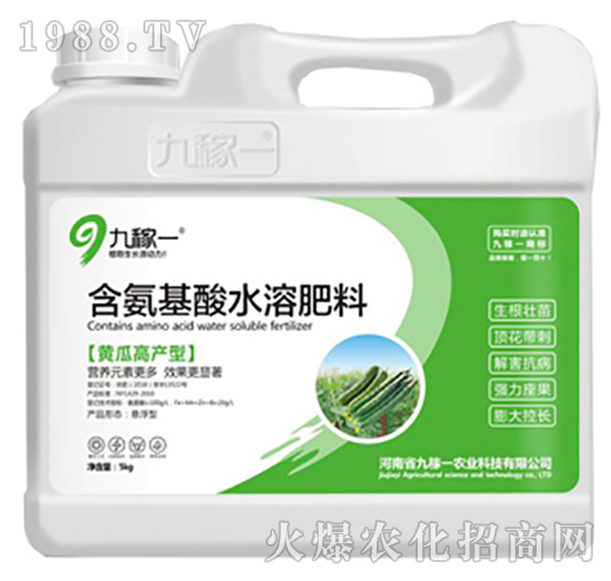 黃瓜高產(chǎn)型含氨基酸水溶肥料-九稼一