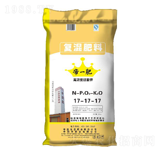 瓜果經(jīng)濟作物高濃度硫酸鉀復混肥料17-17-17-帝一肥-帝益肥