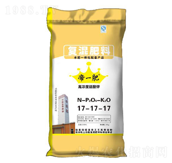高濃度硫酸鉀復混肥料17-17-17-帝一肥-帝益肥