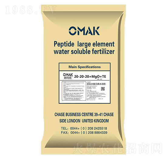 多肽大量元素水溶肥料20-20-20+MgO+TE-歐瑪克-奧然農(nóng)業(yè)