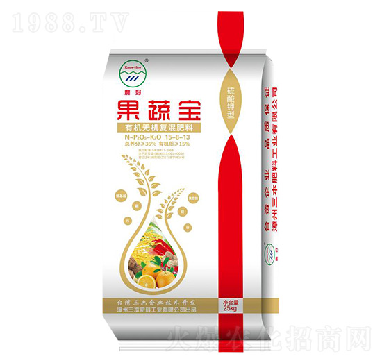 有機(jī)無(wú)機(jī)復(fù)混肥料15-8-13-果蔬寶-三本肥料