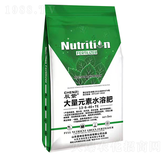 大量元素水溶肥料13-6-40+TE-辰紫-雷納生物