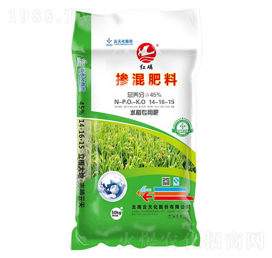 水稻專用摻混肥14-16-15-紅磷-世紀(jì)云天