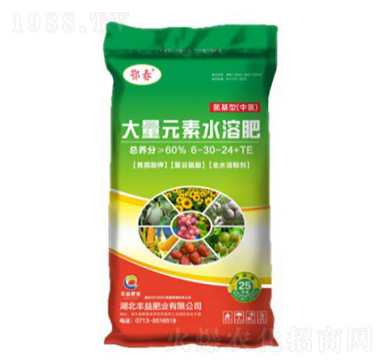 氯基型大量元素水溶肥料6-30-24+TE-鄂春-豐益肥業(yè)