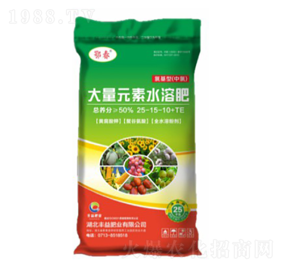 氯基型大量元素水溶肥料25-15-10+TE-鄂春-豐益肥業(yè)