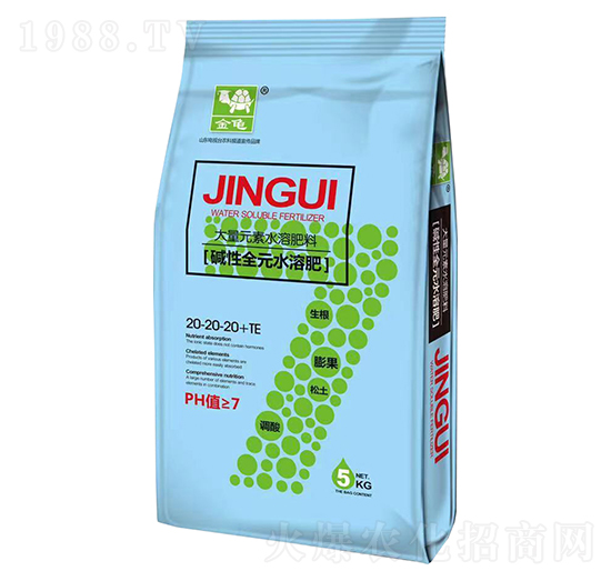 大量元素水溶肥料[堿性全元水溶肥]20-20-20+TE-金龜-深藍(lán)生物