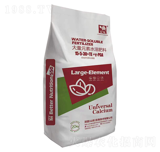 大量元素水溶肥料15-5-30+TE-金龜-深藍(lán)生物