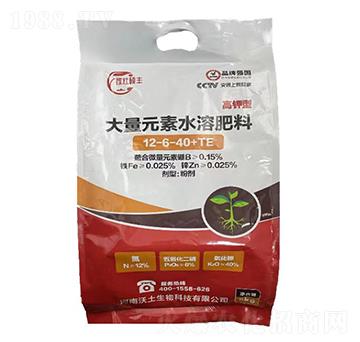 高鉀型大量元素水溶肥料12-6-40+TE-稼壯碩豐-沃土生物